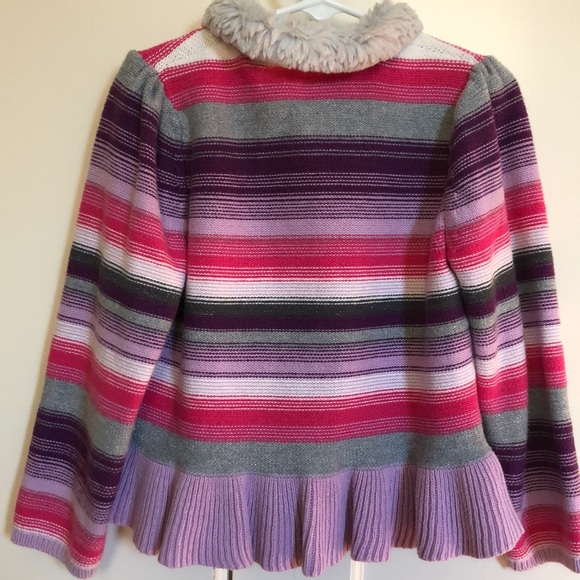 Gymboree sweater with faux fur collar - size 5T - Picture 3 of 3